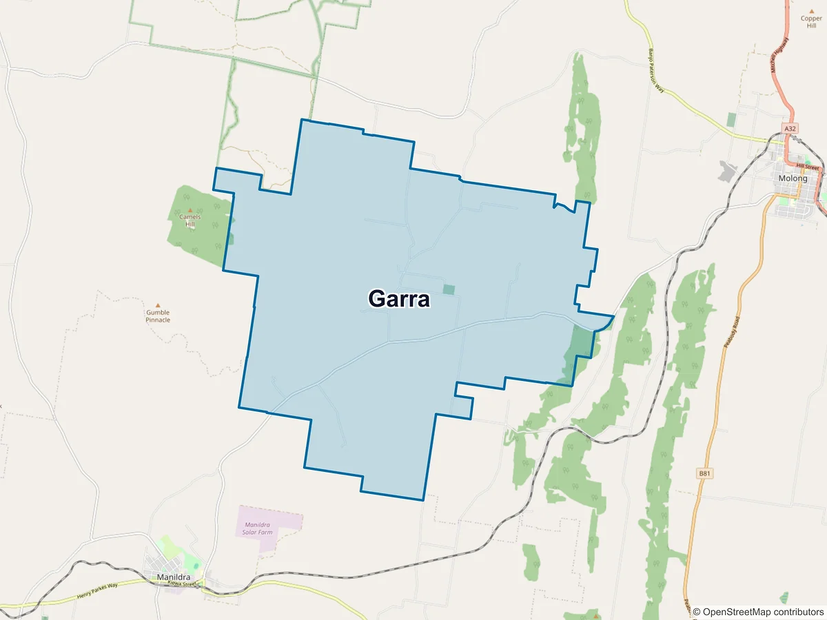 Map of Garra, NSW, Australia