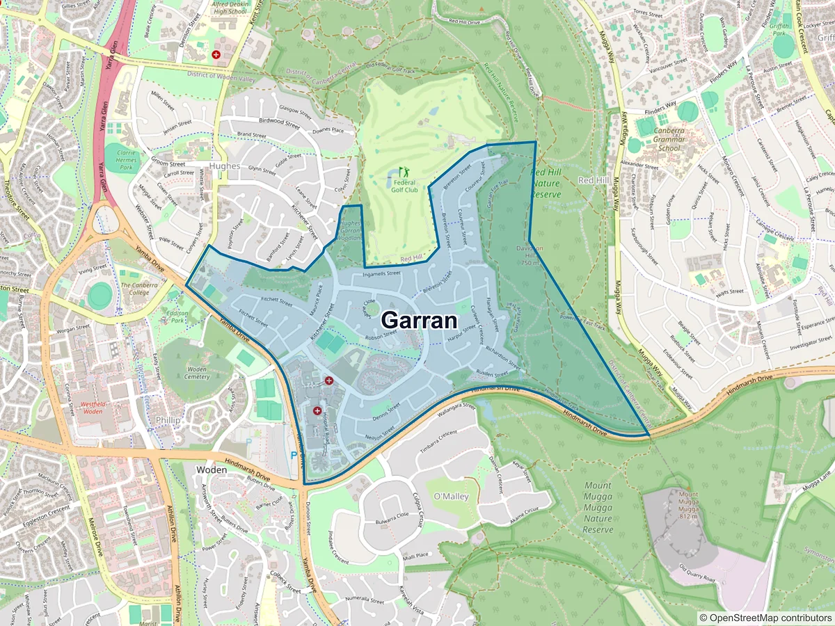 Map of Garran, ACT, Australia