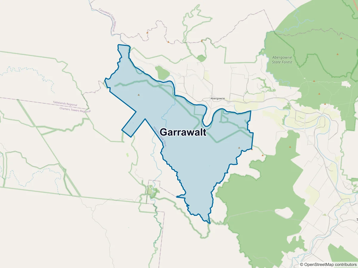 Map of Garrawalt, QLD, Australia