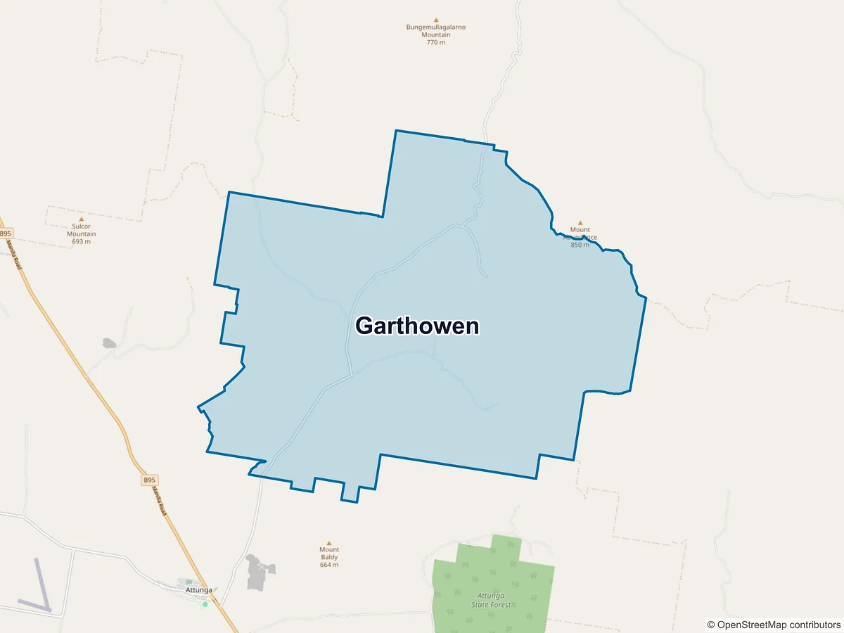 Map of Garthowen, NSW, Australia