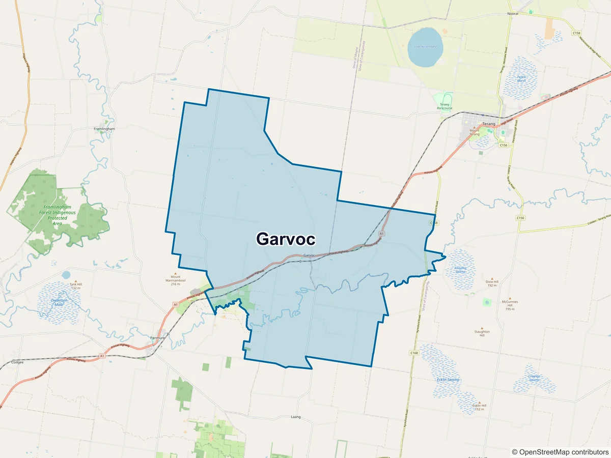 Map of Garvoc, VIC, Australia