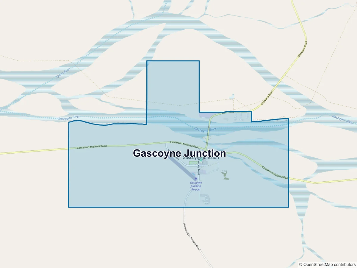 Map of Gascoyne Junction, WA, Australia