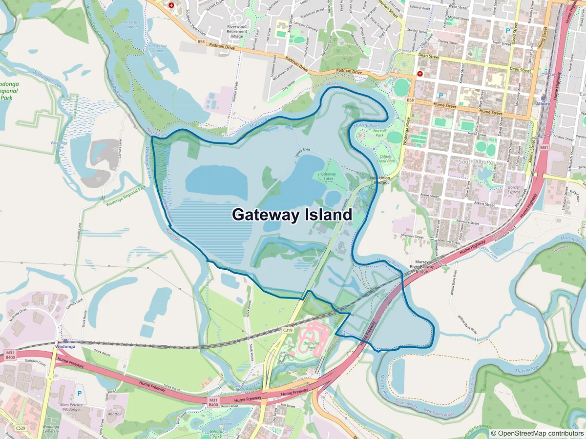 Map of Gateway Island, VIC, Australia