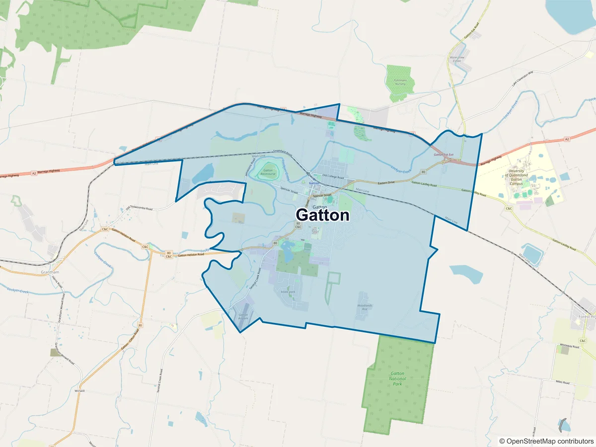 Map of Gatton, QLD, Australia