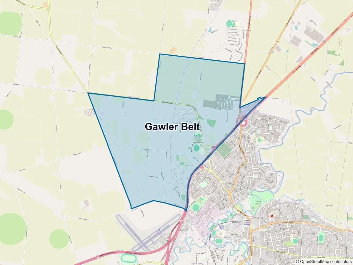 Map of Gawler Belt, SA, Australia