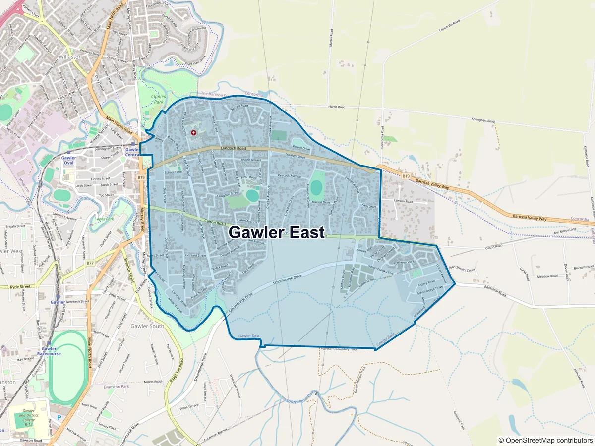 Map of Gawler East, SA, Australia