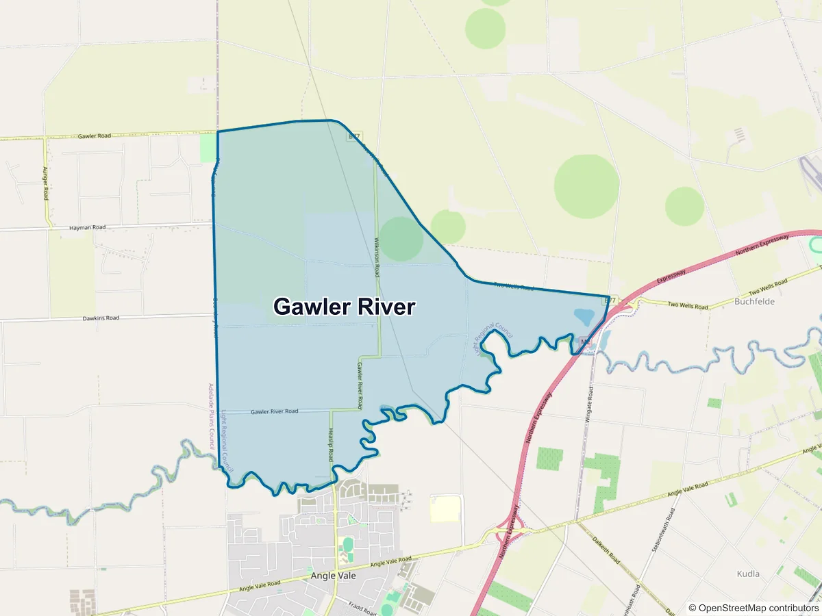 Map of Gawler River, SA, Australia