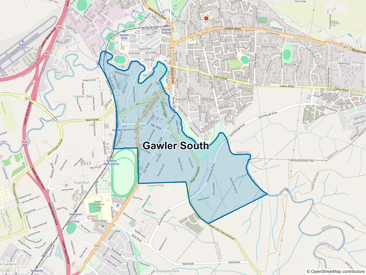 Map of Gawler South, SA, Australia