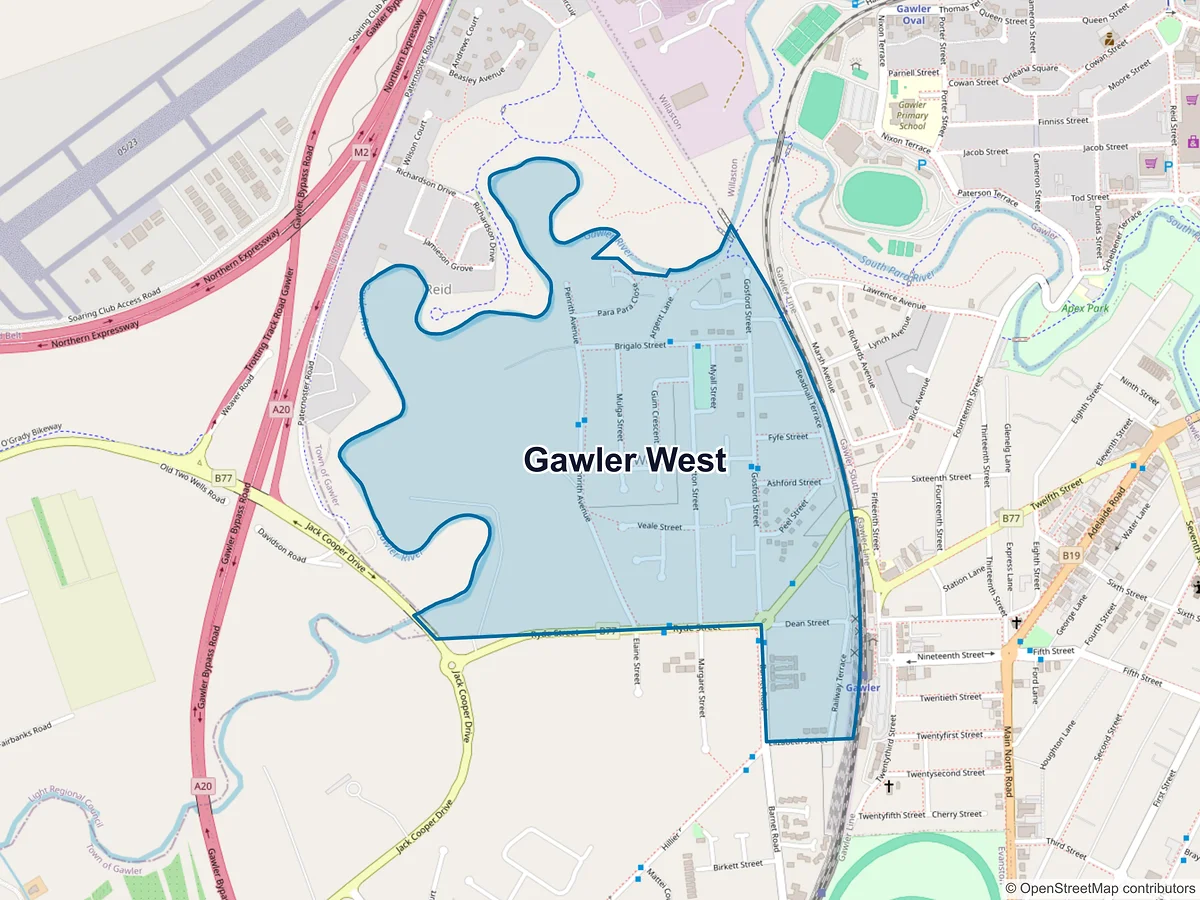 Map of Gawler West, SA, Australia