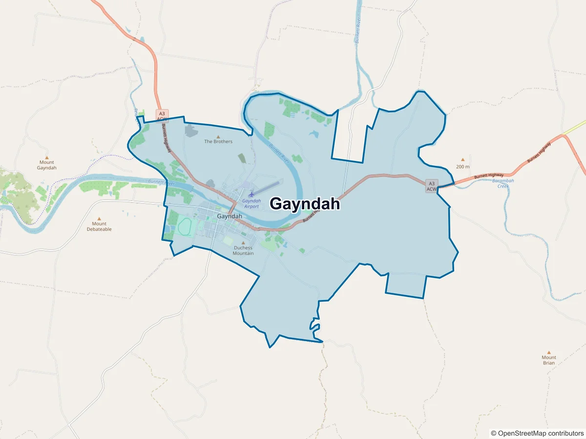 Map of Gayndah, QLD, Australia