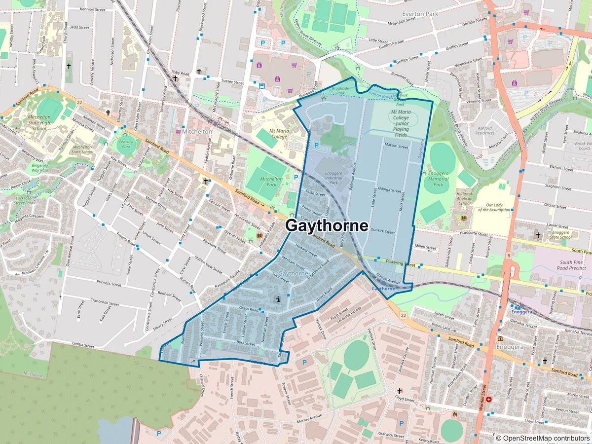 Map of Gaythorne, QLD, Australia