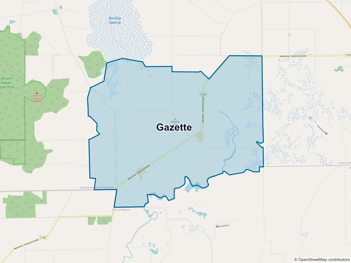 Map of Gazette, VIC, Australia