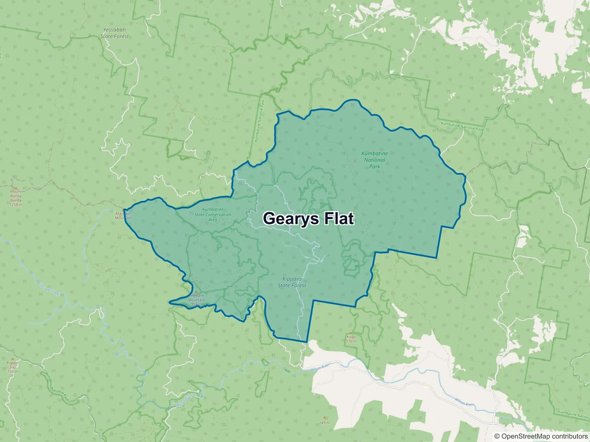 Map of Gearys Flat, NSW, Australia