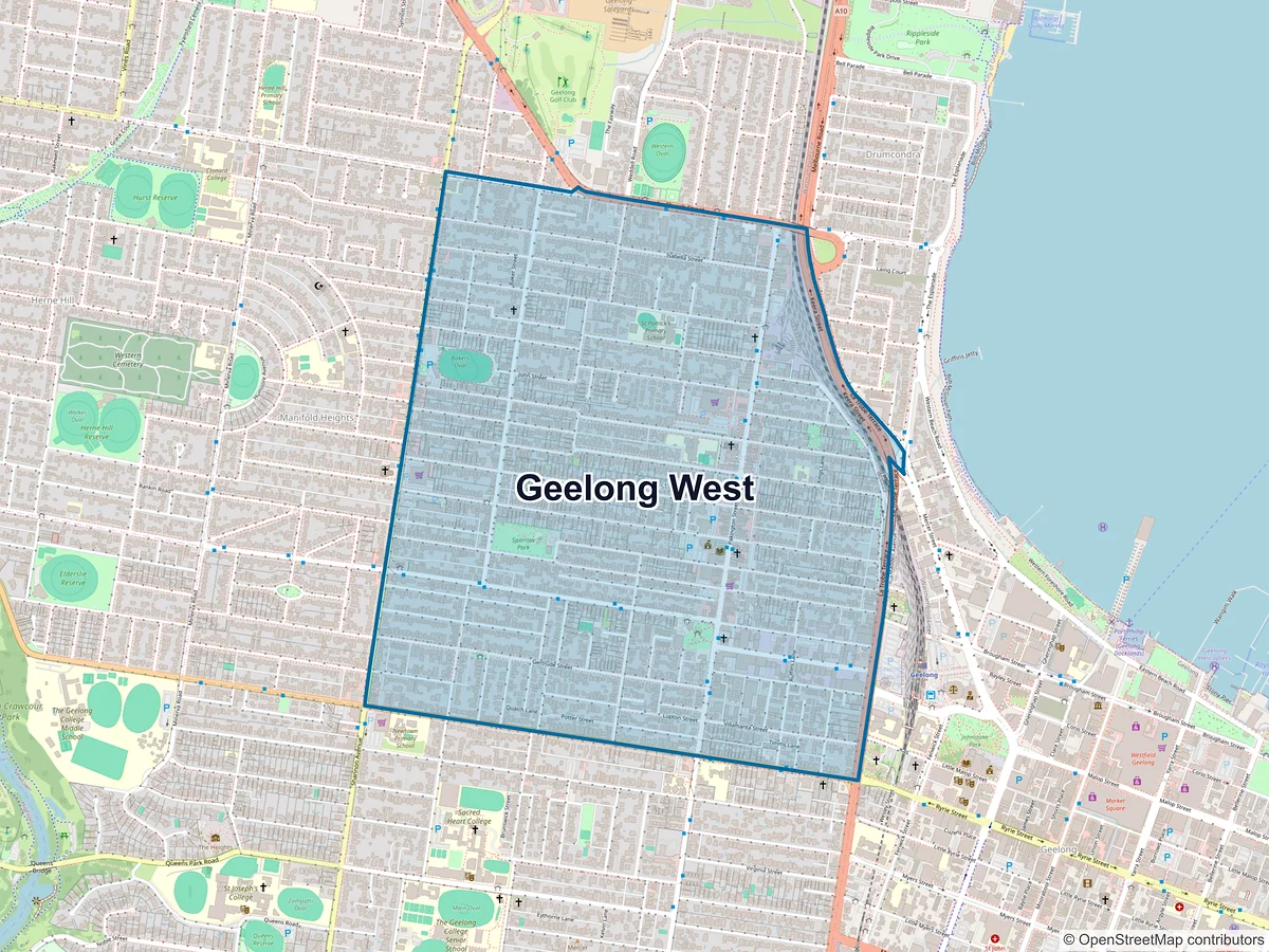 Map of Geelong West, VIC, Australia