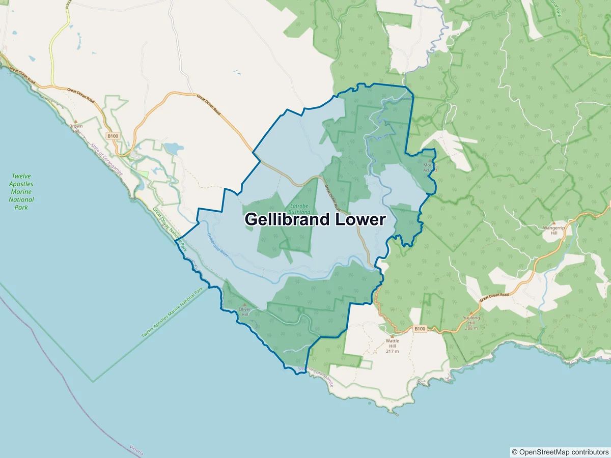 Map of Gellibrand Lower, VIC, Australia