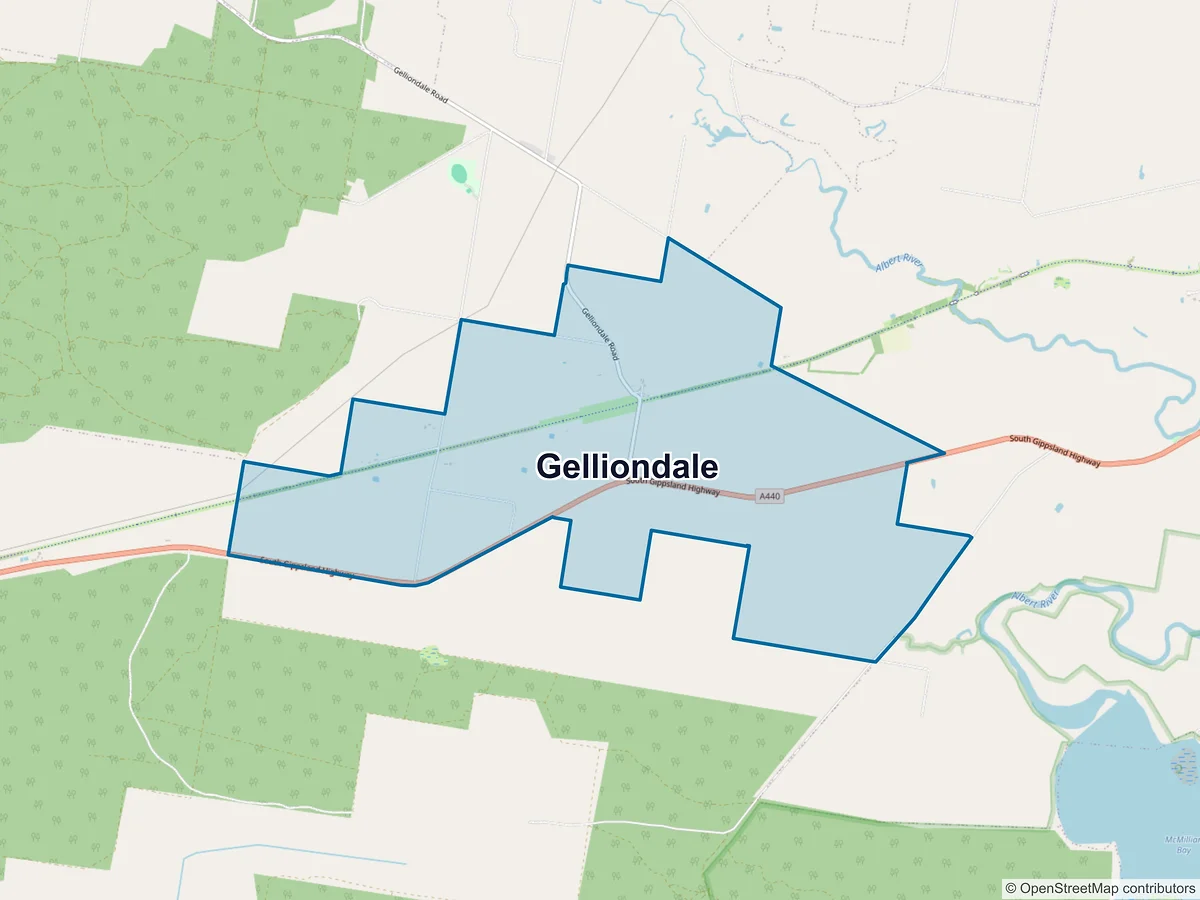 Map of Gelliondale, VIC, Australia
