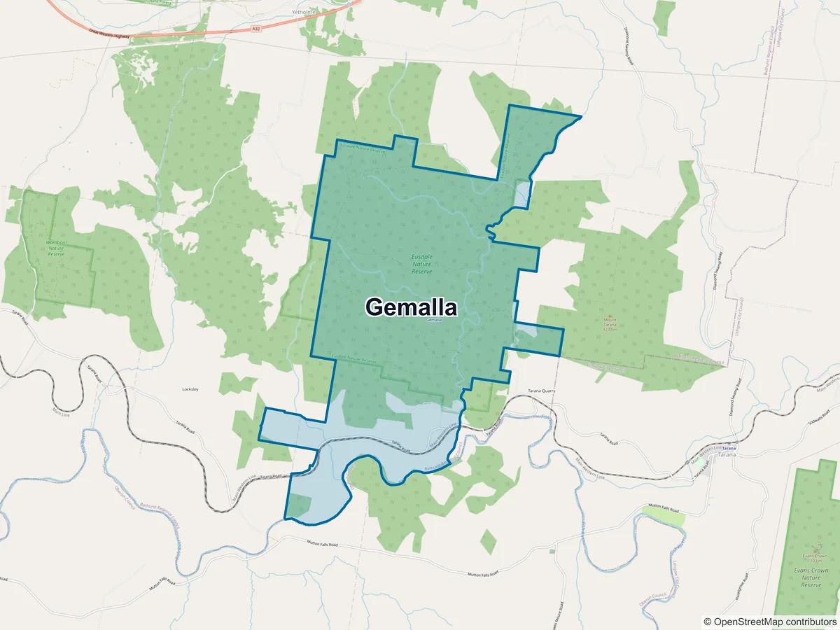 Map of Gemalla, NSW, Australia