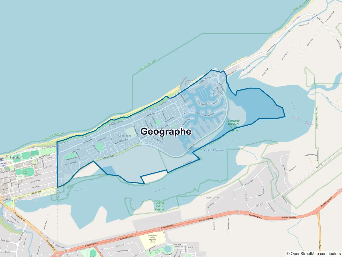 Map of Geographe, WA, Australia