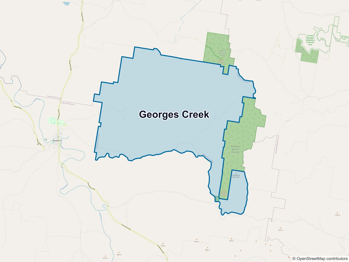 Map of Georges Creek, NSW, Australia