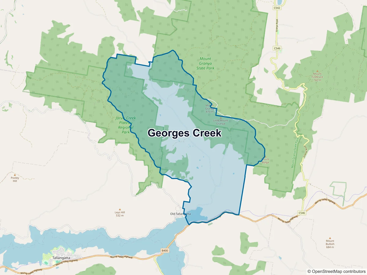 Map of Georges Creek, VIC, Australia