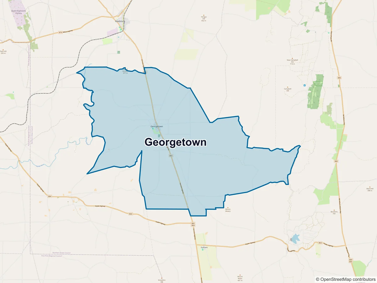 Map of Georgetown, SA, Australia