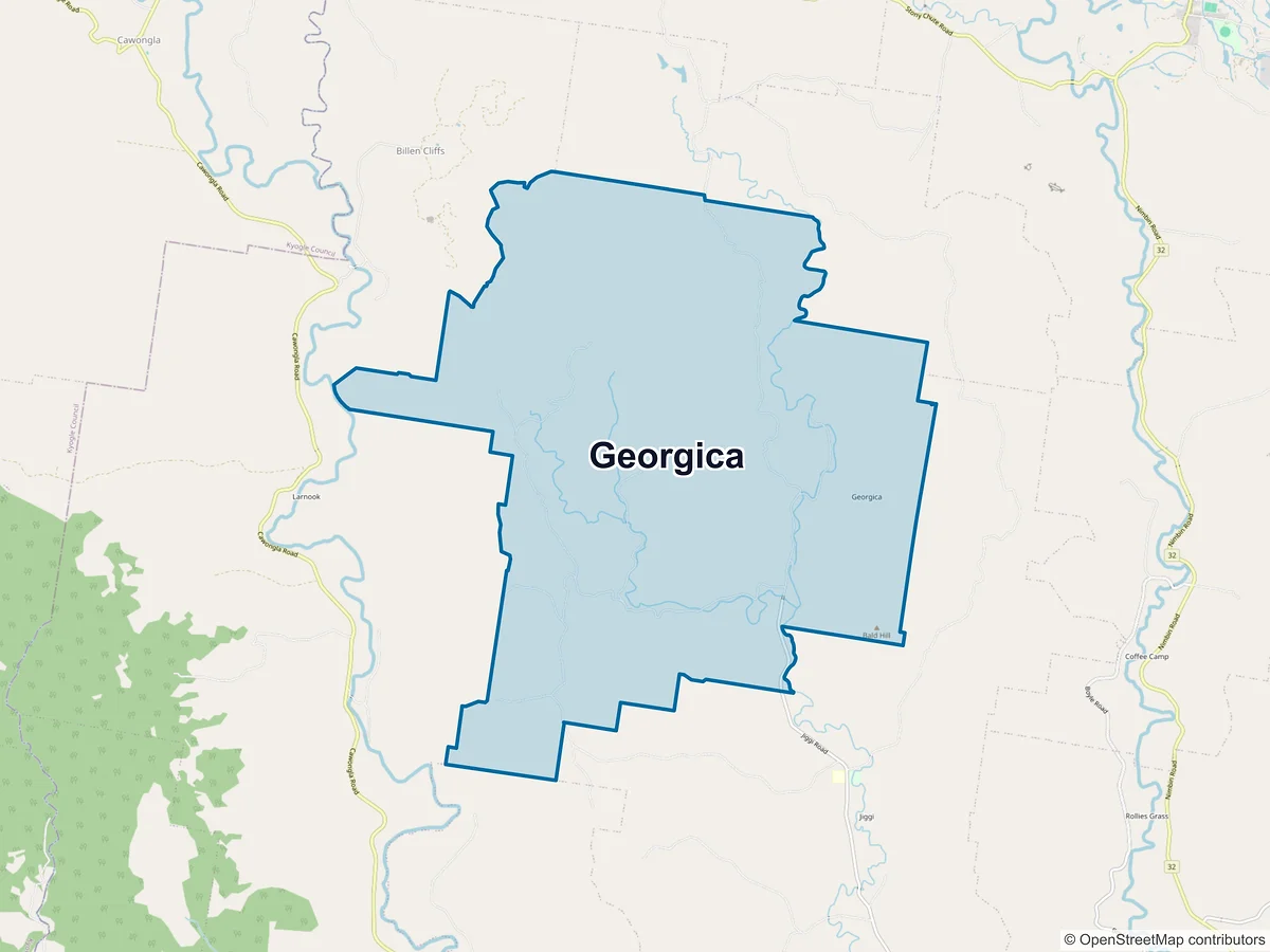 Map of Georgica, NSW, Australia