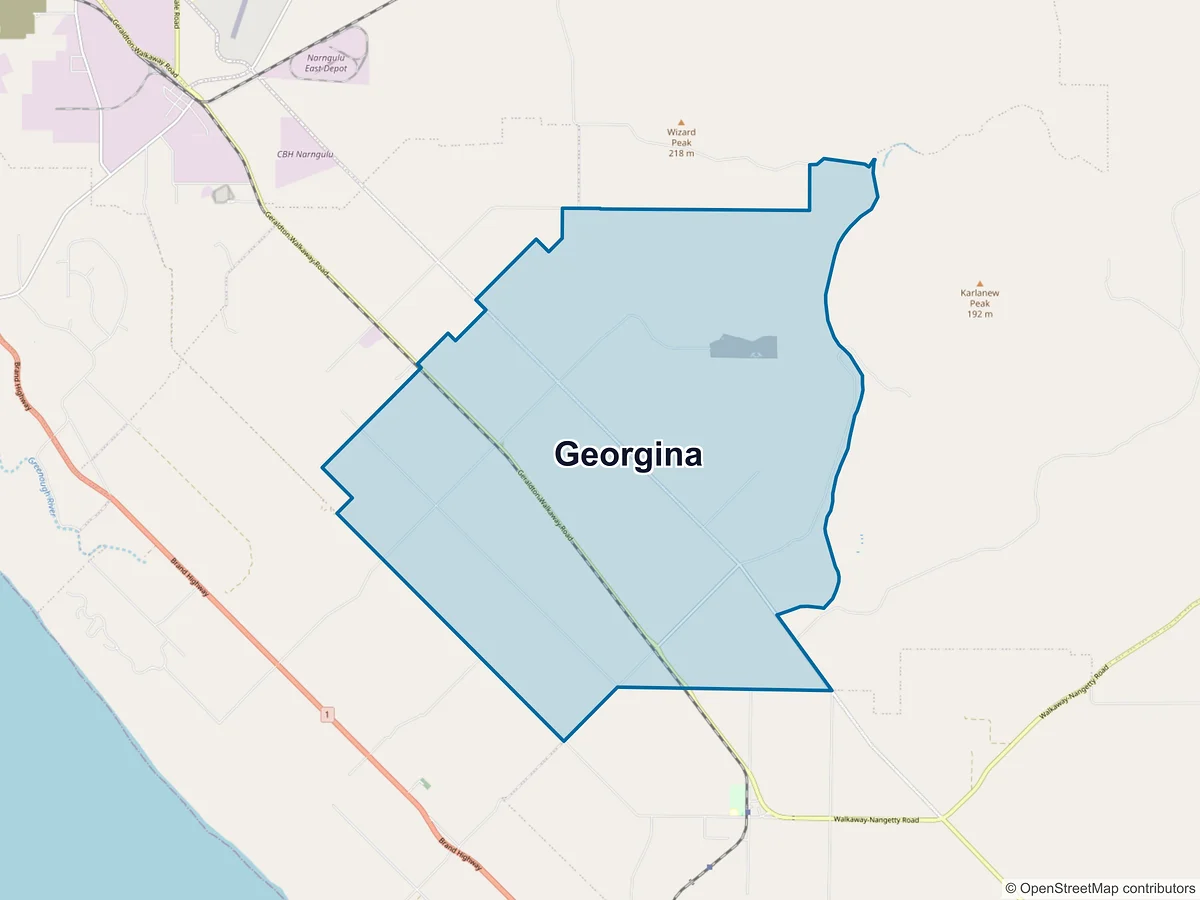 Map of Georgina, WA, Australia