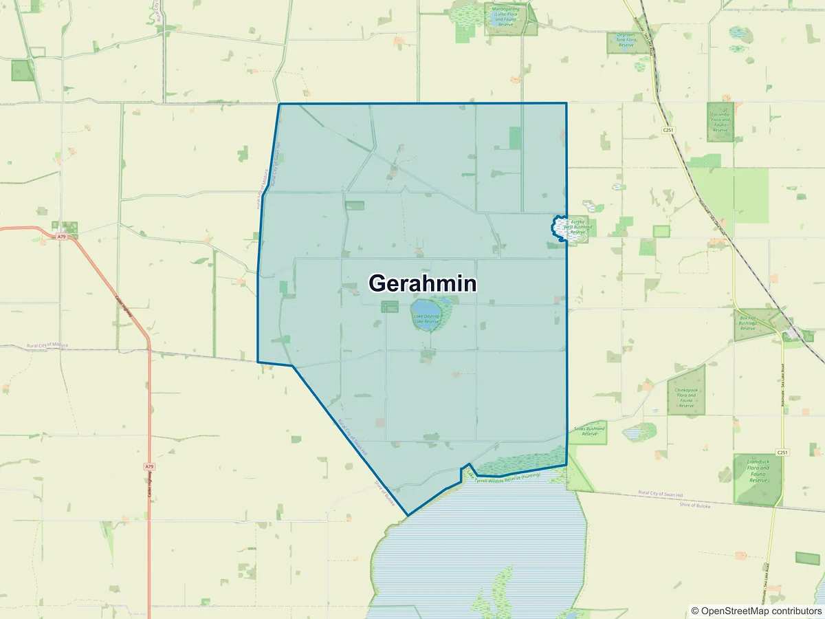 Map of Gerahmin, VIC, Australia