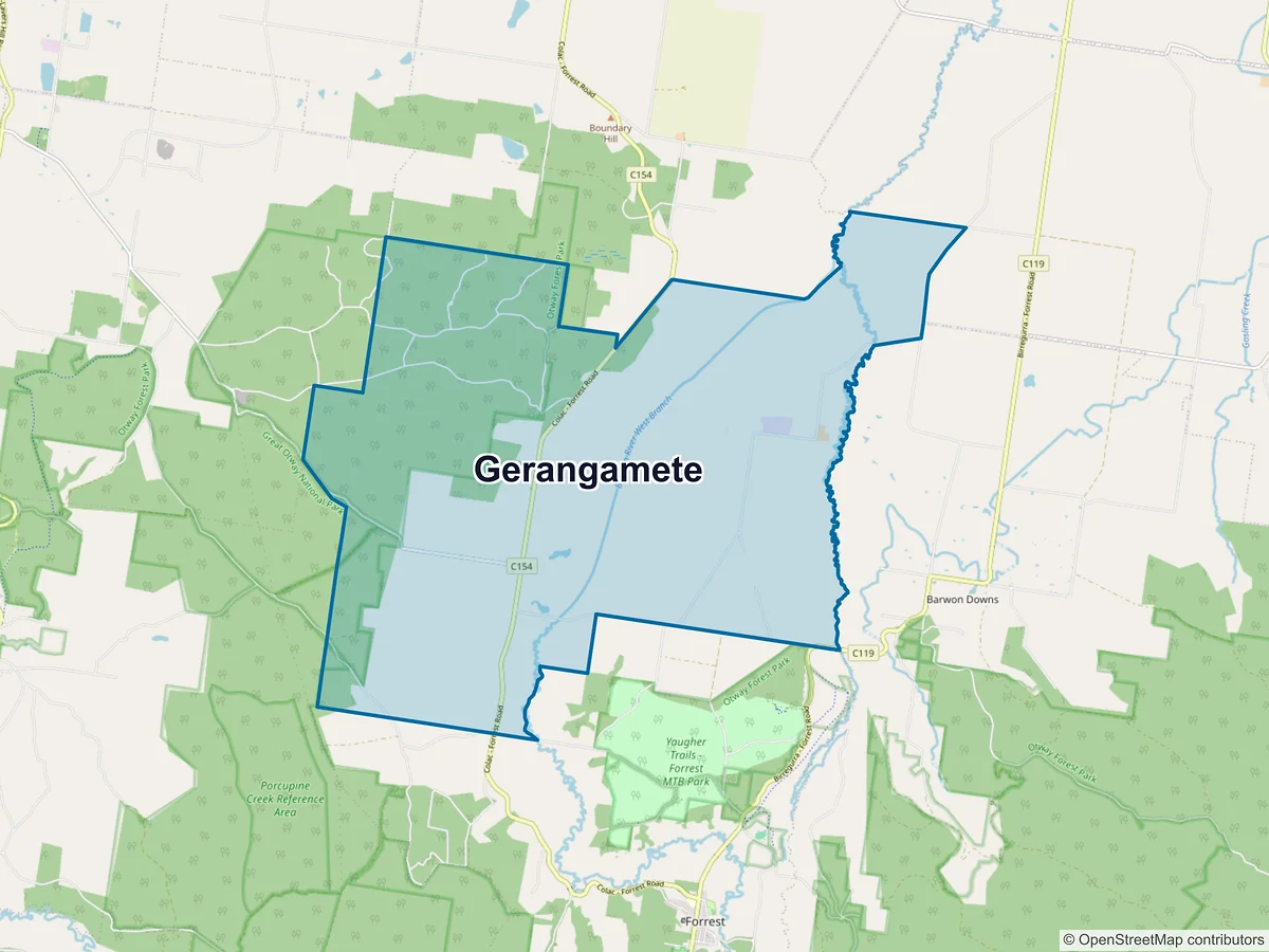 Map of Gerangamete, VIC, Australia
