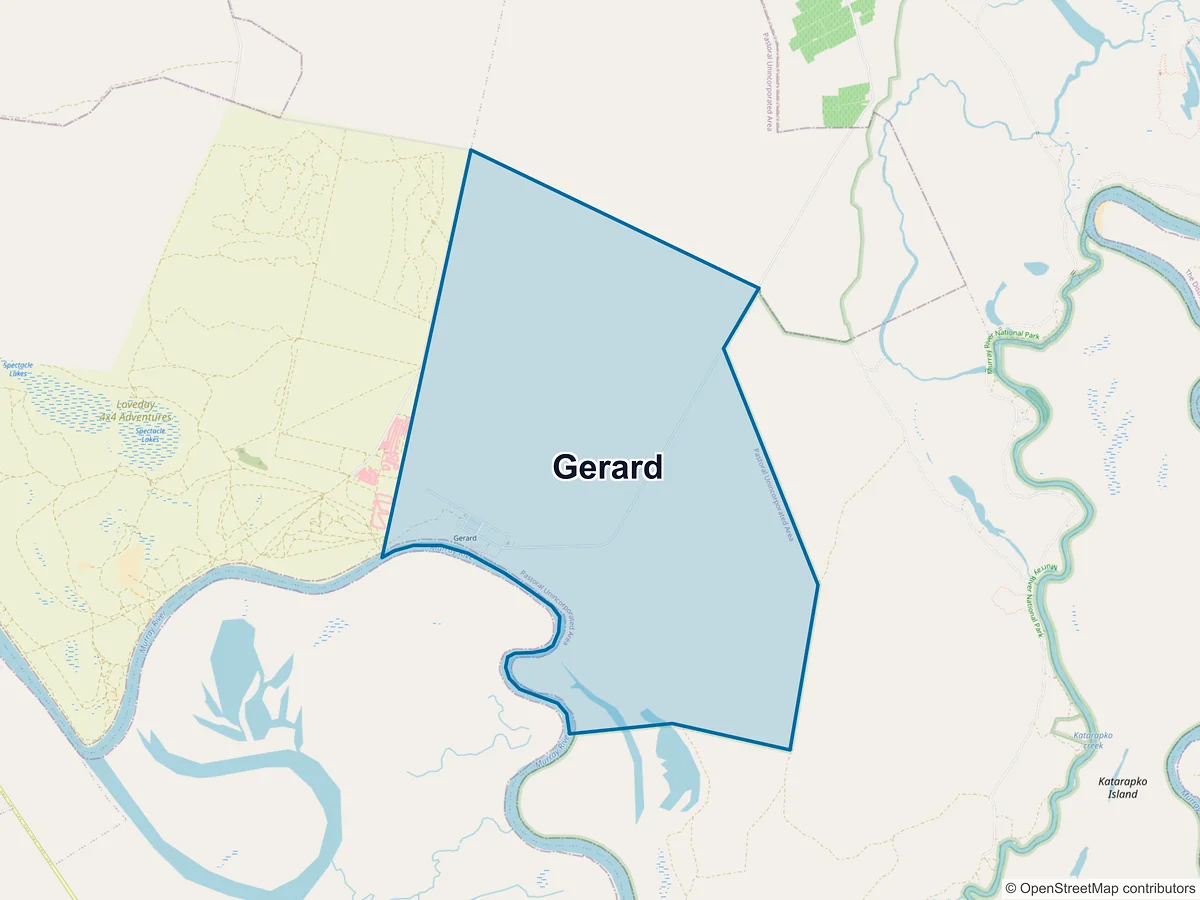Map of Gerard, SA, Australia
