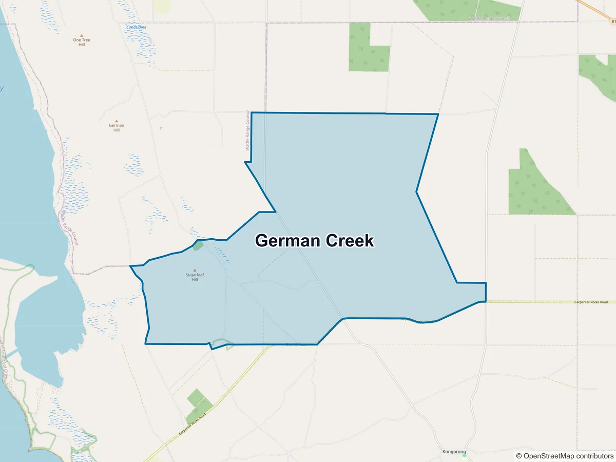 Map of German Creek, SA, Australia
