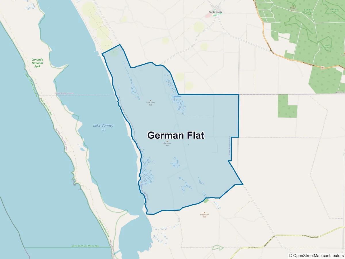 Map of German Flat, SA, Australia