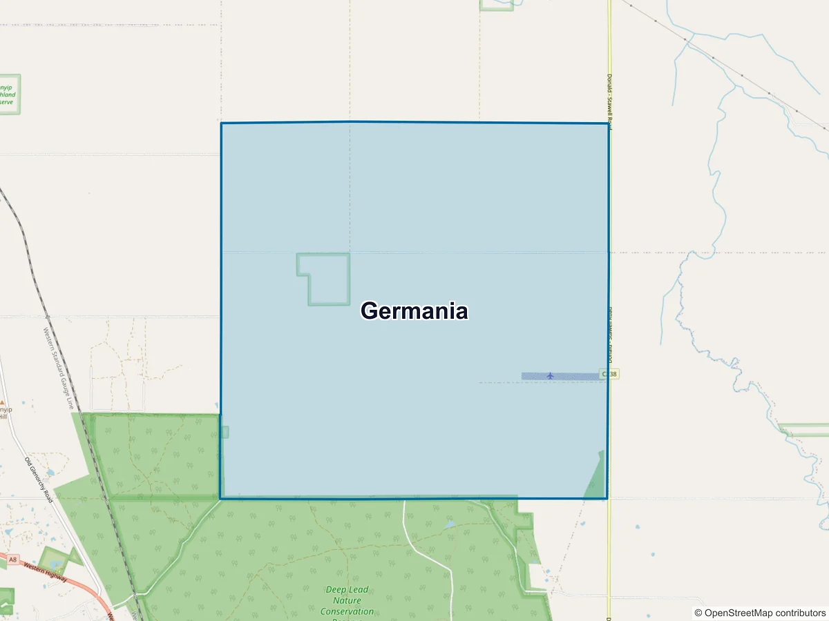 Map of Germania, VIC, Australia