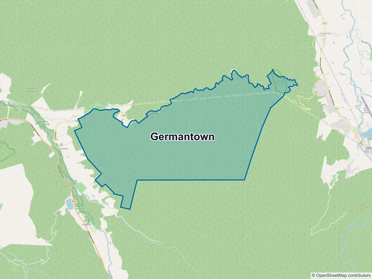 Map of Germantown, VIC, Australia