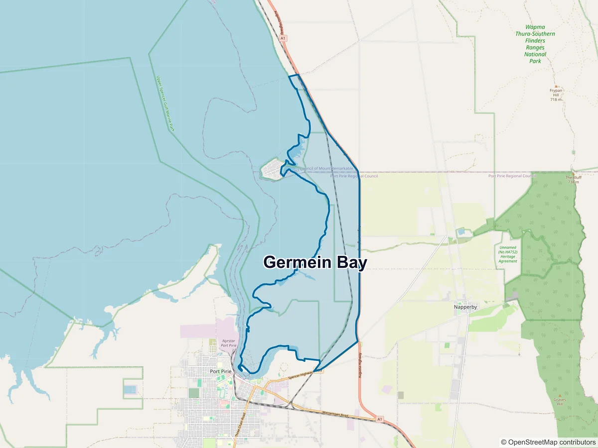 Map of Germein Bay, SA, Australia