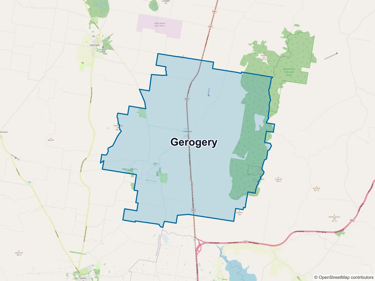 Map of Gerogery, NSW, Australia