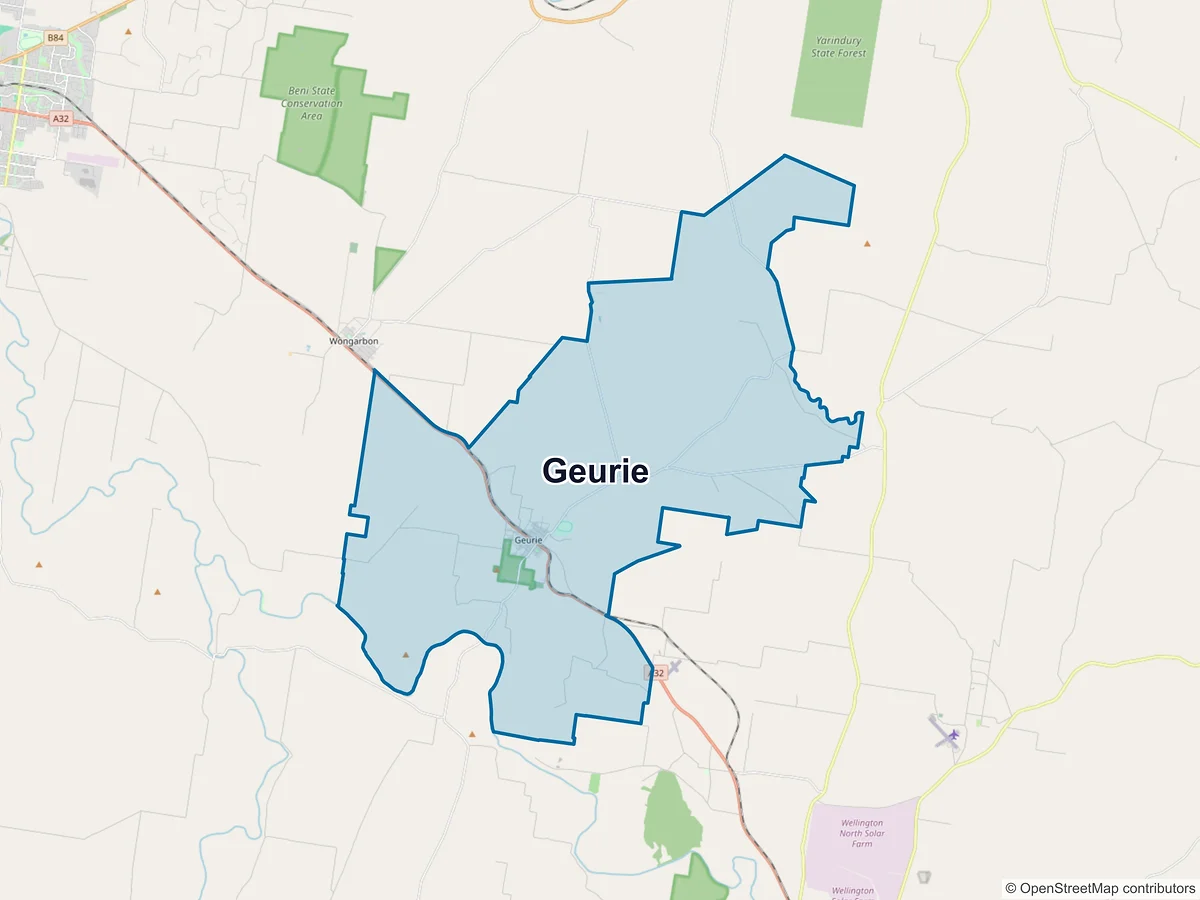 Map of Geurie, NSW, Australia