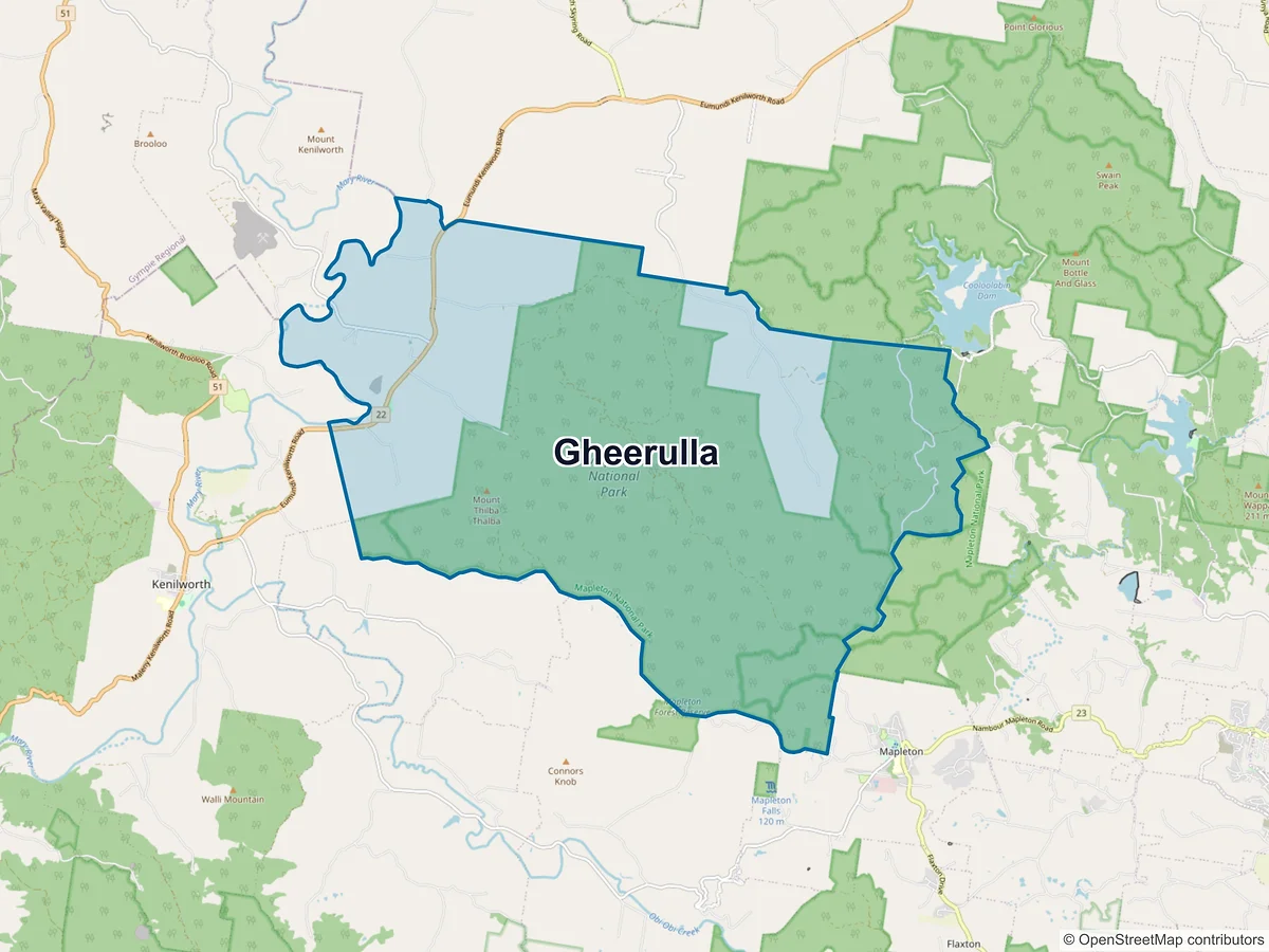 Map of Gheerulla, QLD, Australia