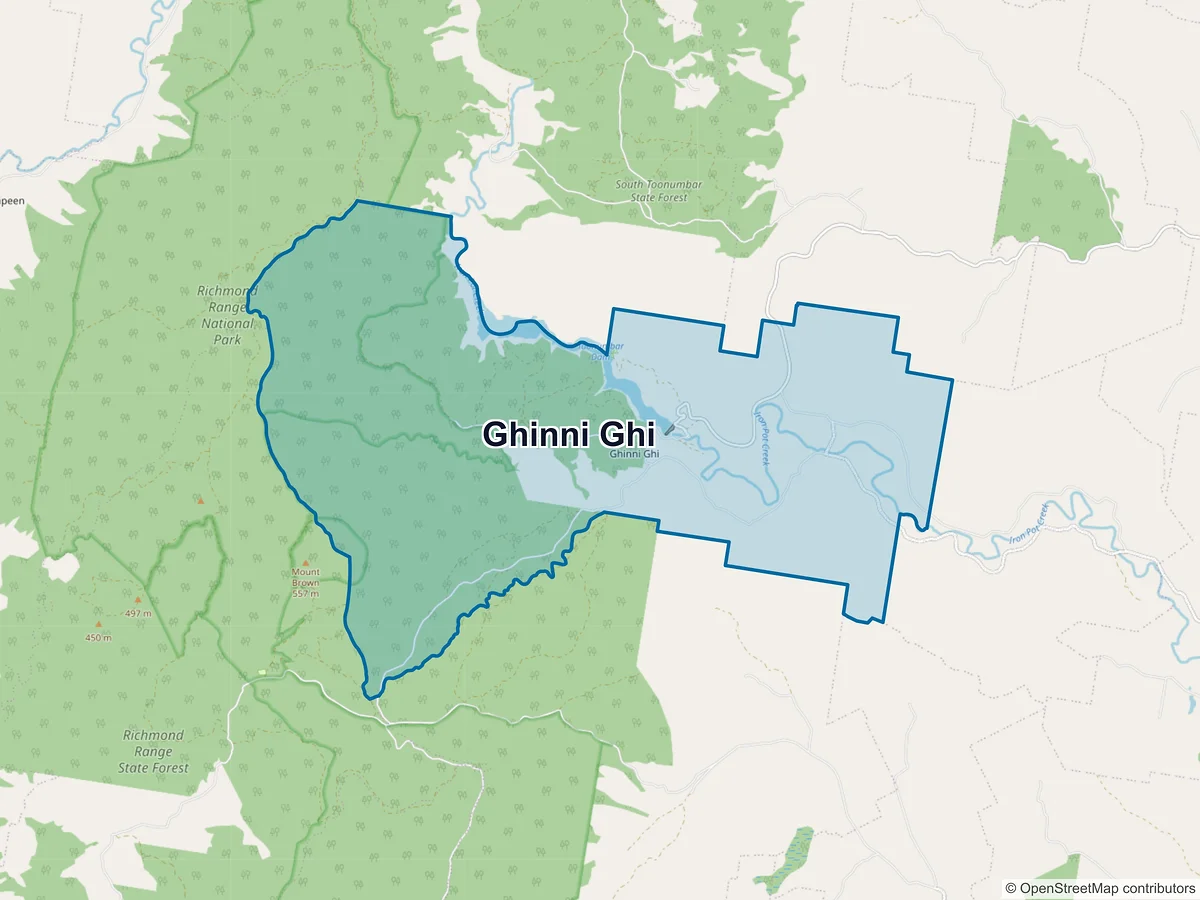 Map of Ghinni Ghi, NSW, Australia