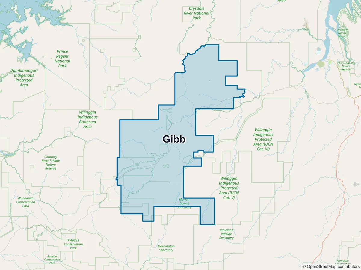 Map of Gibb, WA, Australia