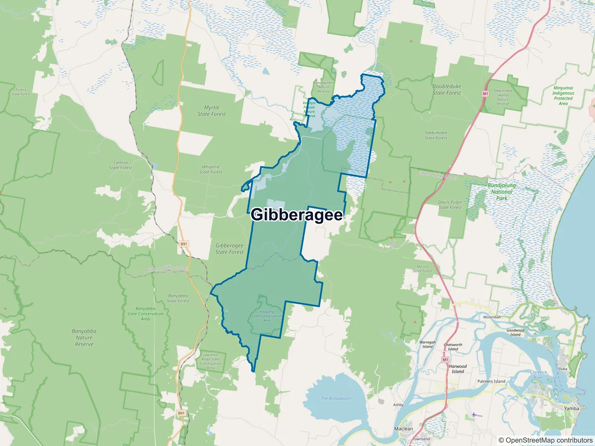 Map of Gibberagee, NSW, Australia