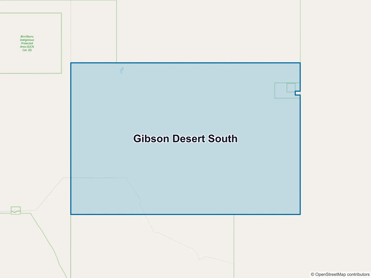 Map of Gibson Desert South, WA, Australia