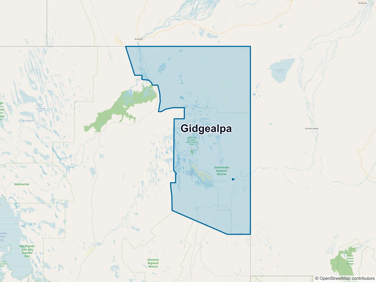 Map of Gidgealpa, SA, Australia