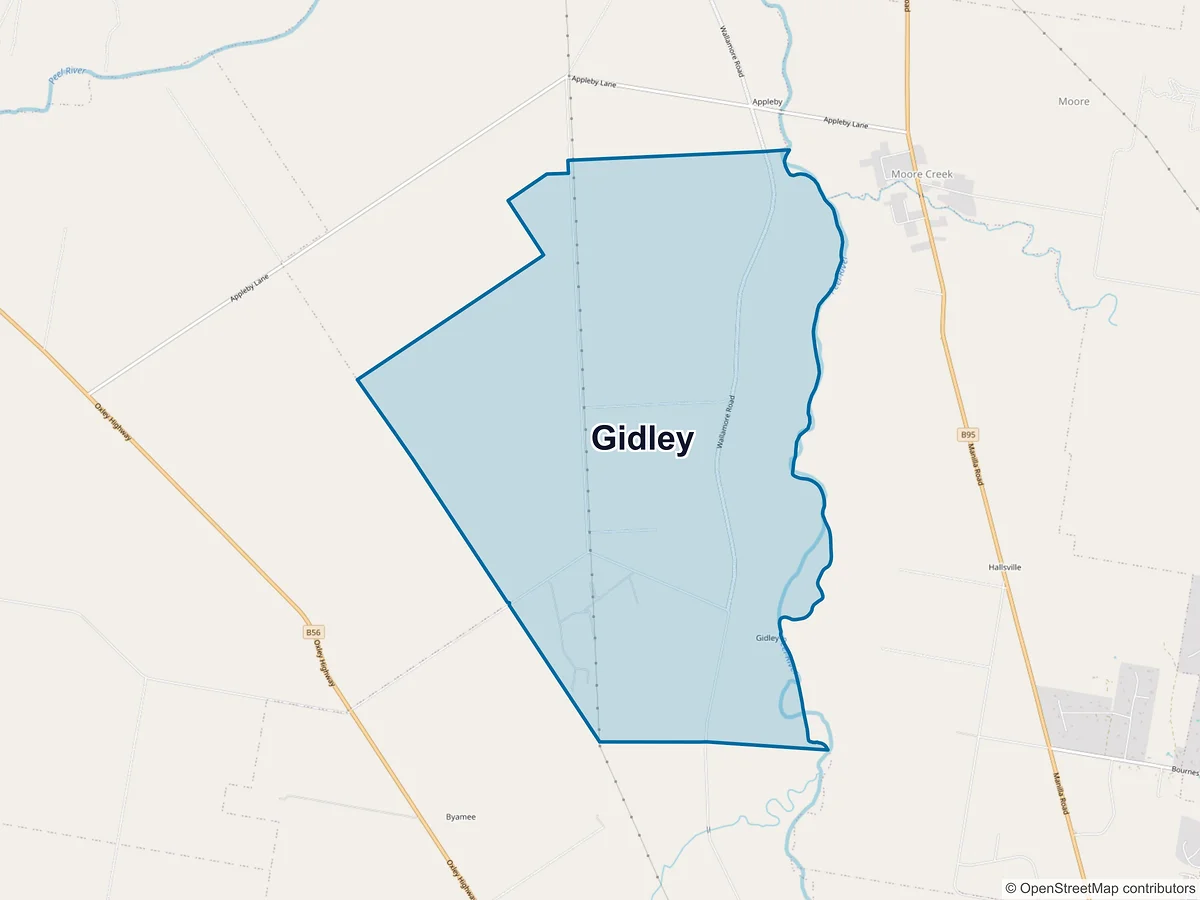 Map of Gidley, NSW, Australia