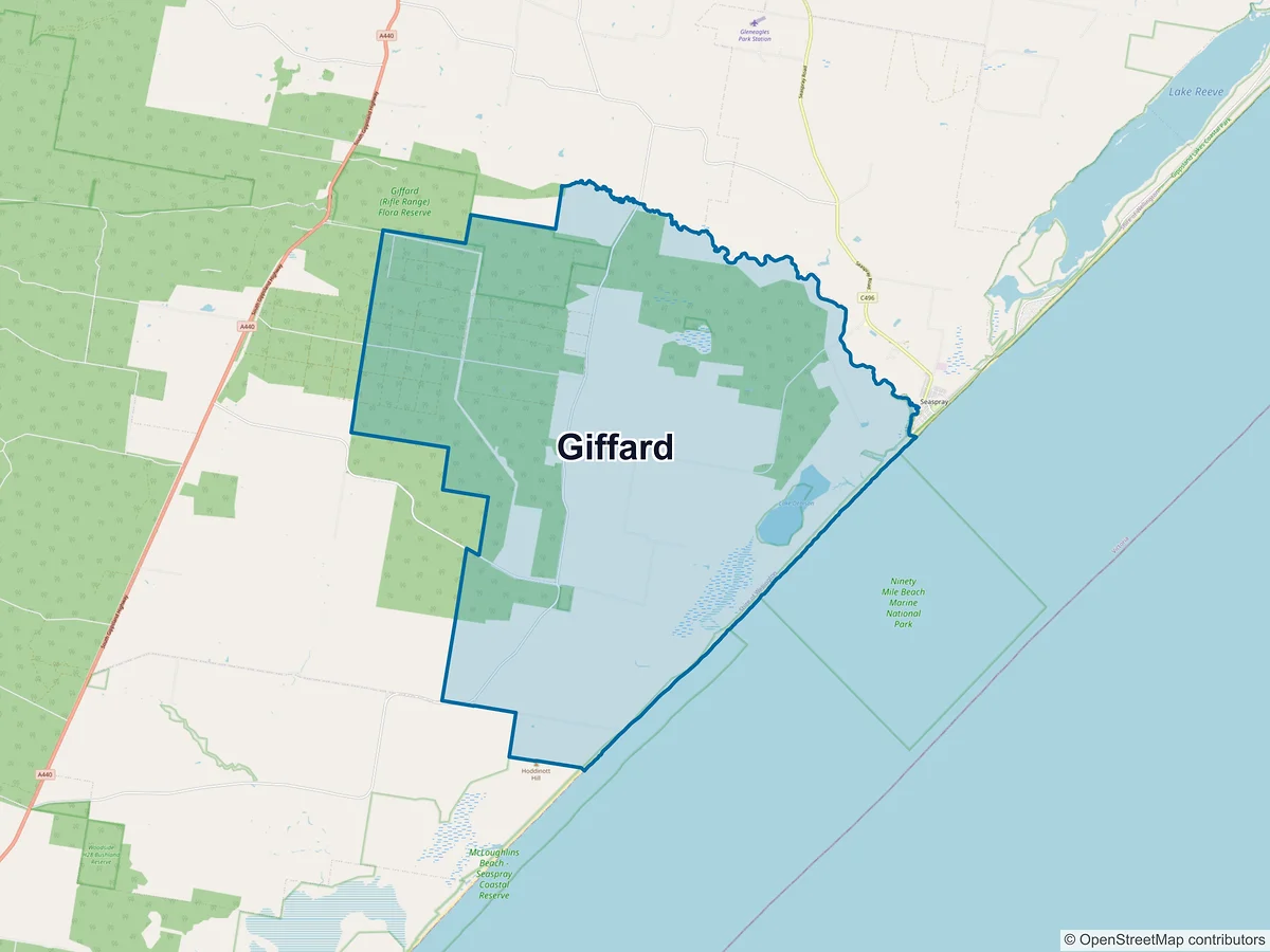 Map of Giffard, VIC, Australia