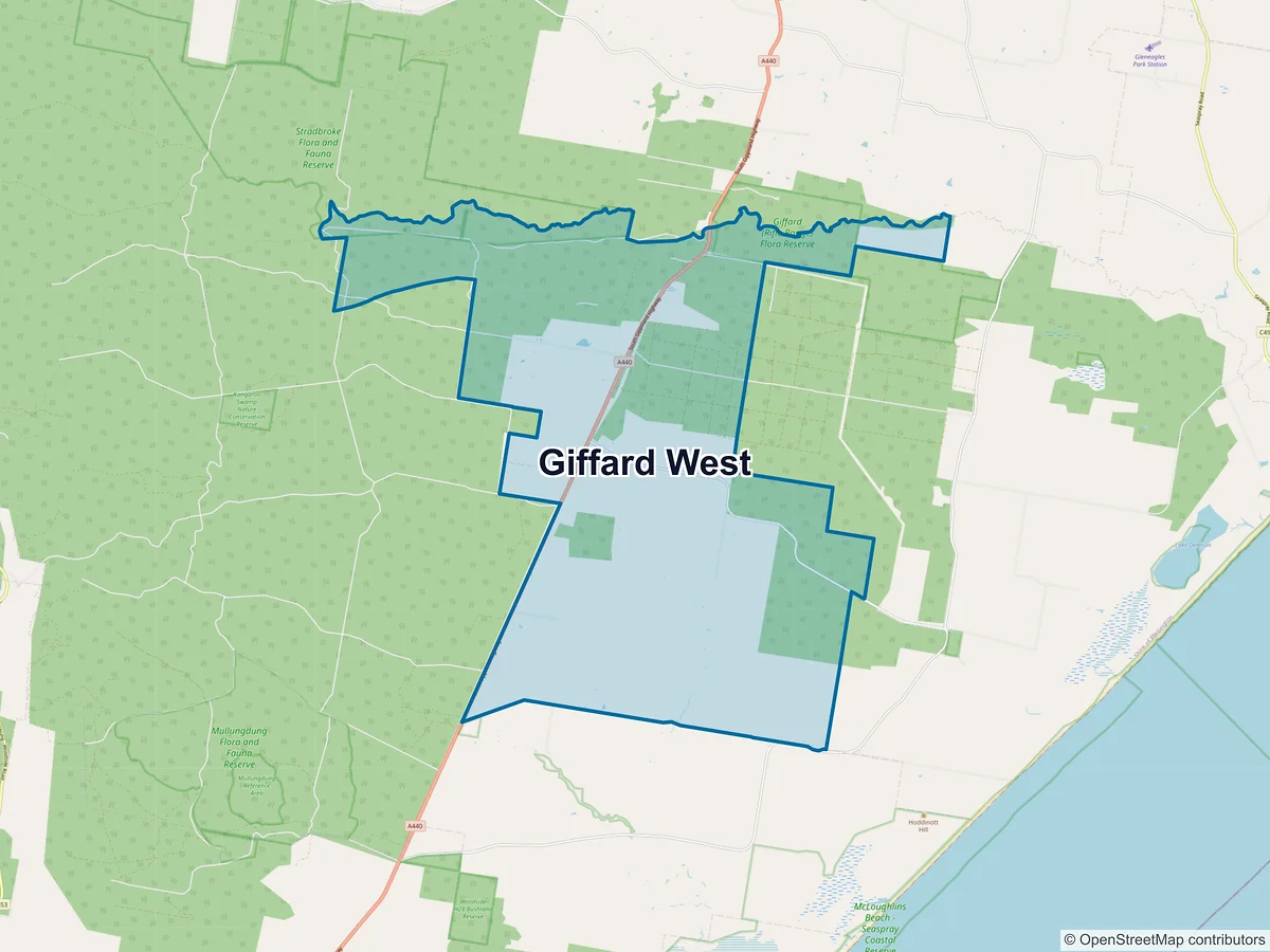 Map of Giffard West, VIC, Australia