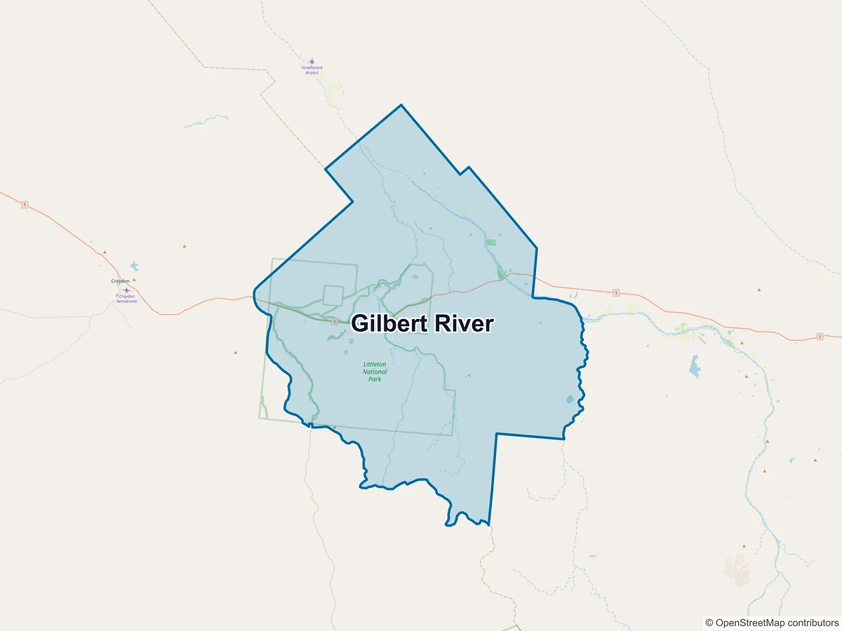 Map of Gilbert River, QLD, Australia