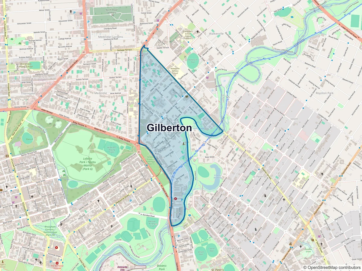 Map of Gilberton, SA, Australia