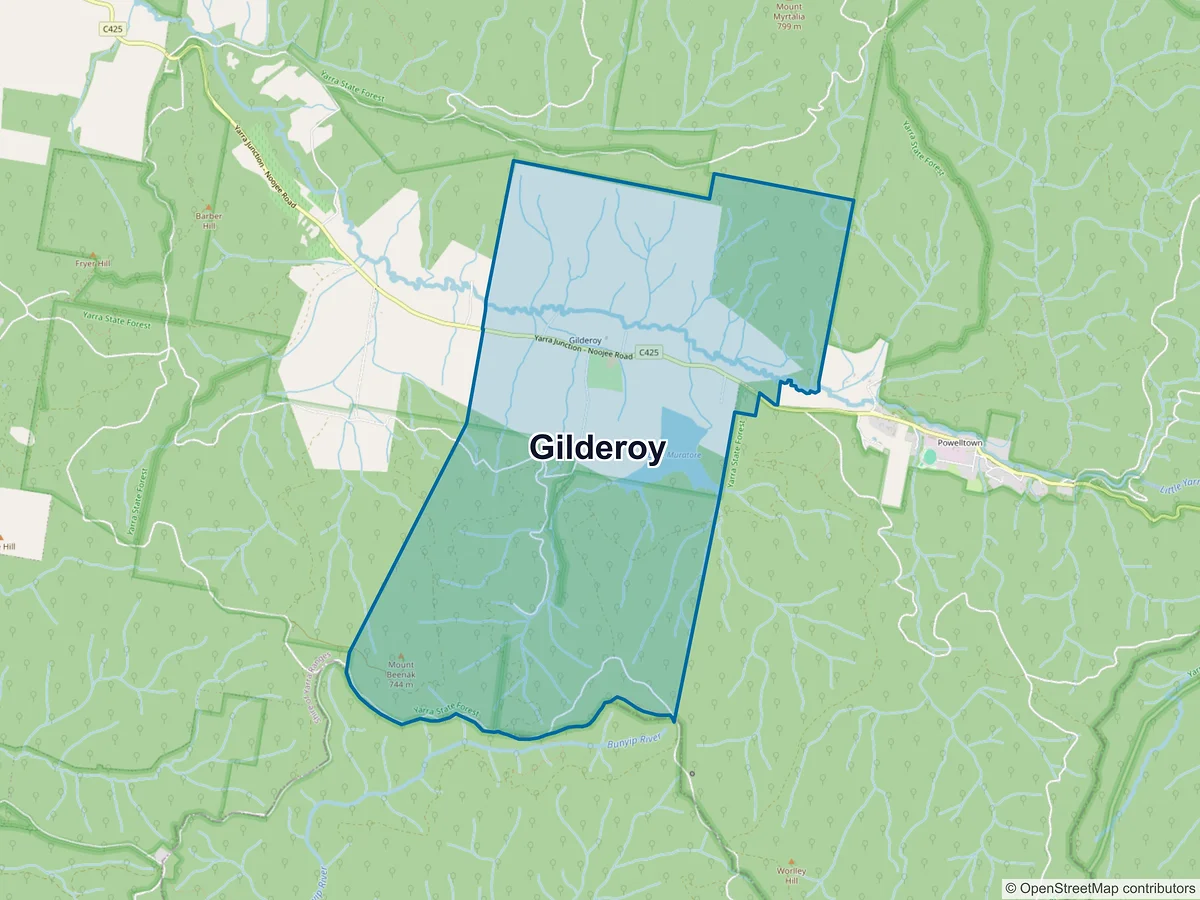 Map of Gilderoy, VIC, Australia