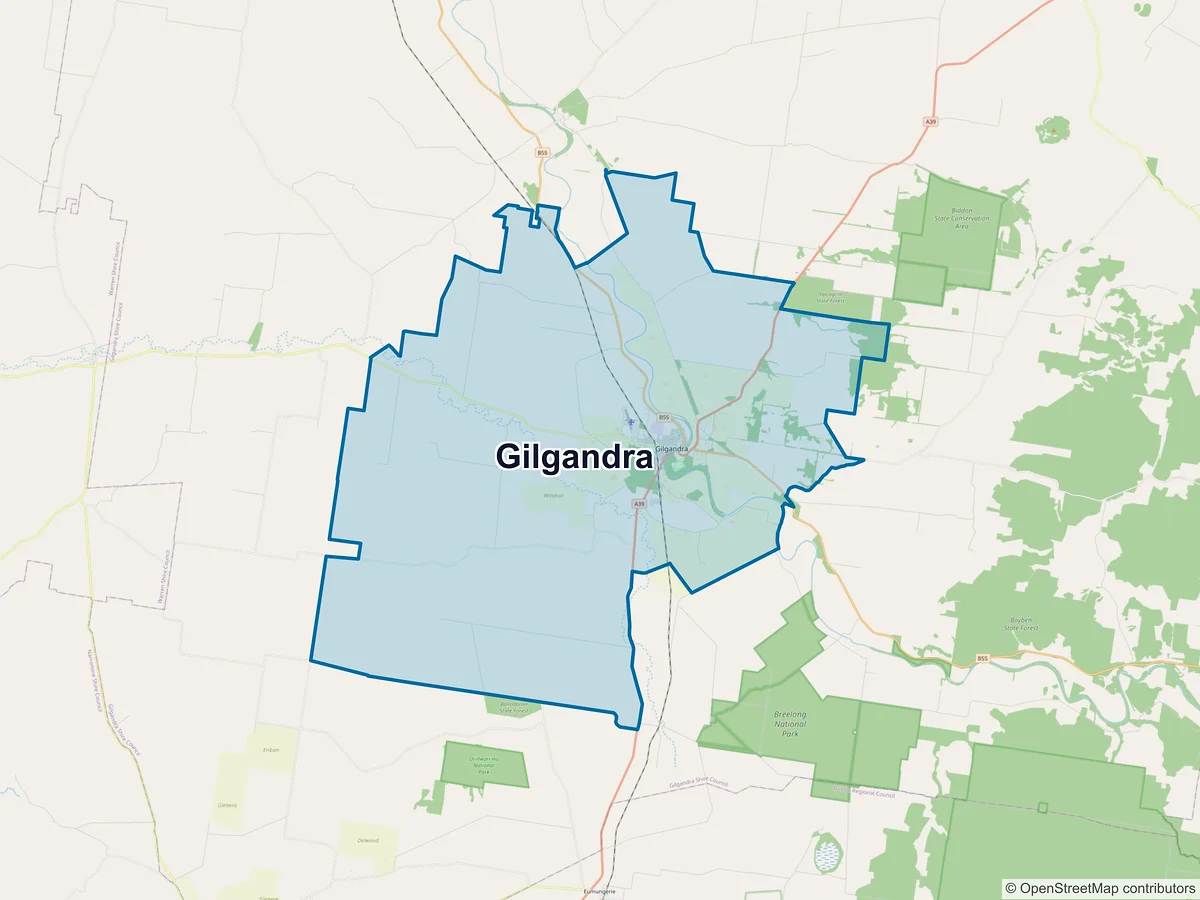 Map of Gilgandra, NSW, Australia